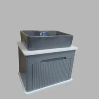 روشویی کابینتی طرح بامبو 60×40 با سنگ طوسی کد 004