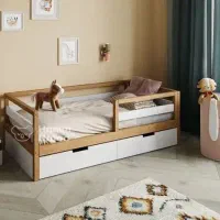 تخت یکنفره تکنفره چوبی مونته سوری/مدل ماکا