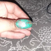 انگشتر نقره فیروزه‌ای گرم کار دست