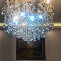 لوستر تمام برنجی با آب کاری طلای  کریستال|لوستر و چراغ آویز|تهران, گمرک|دیوار