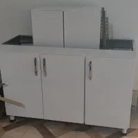کابینت فلزی با درب ام دی اف  همراه اب چکان و سینک|مصالح و تجهیزات ساختمان|نقده, |دیوار