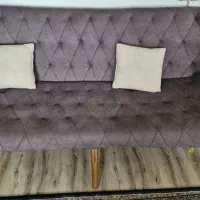 مبل راحتی قایقی ۷ نفره با جلو مبلی و عسلی در حد نو