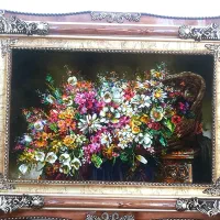 تابلو گل شیفته کد 40 دستبافت و ابریشم دار|تابلو فرش|تبریز, |دیوار