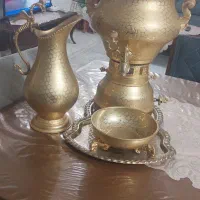 سرویس سماور /سینی/پارچ/کاسه طلایی