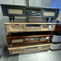 میز تلویزیون گلدانی حصیری زرکالا مدل4