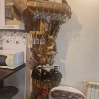 میز بار با چوب طبیعی بدون رنگ