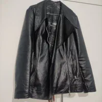 کت مشکی چرم زنانه سایز 40 تا 42