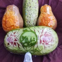 حکاکی روی میوه برای شب یلدا|صنایع دستی و سایر لوازم تزئینی|قم, حنیف نژاد|دیوار