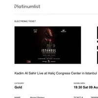 بلیط کنسرت کاظم الساهر استانبول