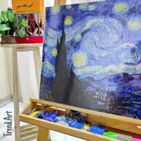 نقاشی الماسی بزرگسال آسمان شب پر ستاره ونگوگ