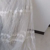 پرده تور گل دار