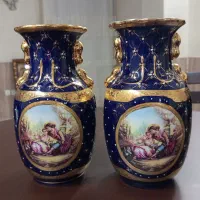 گلدان سرمه ایی گل مرغی