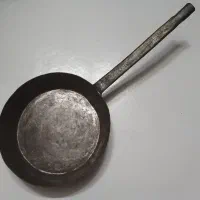 ماهیتابه مسی با کفگیر و ملاقه قدیمی|کلکسیون اشیاء عتیقه|گرگان, |دیوار