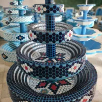 انواع ابنما طبقاتی سیمانی طرح سنگ و سرامیکی حوضچه|مصالح و تجهیزات ساختمان|کاشان, شهرک ۲۲ بهمن|دیوار