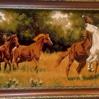 تابلو فرش ماشینی طرح اسب۱۰۰در۵۵