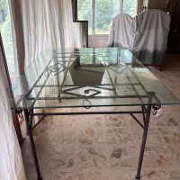 میز شیشه ای فرفورژه
