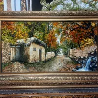 تابلو فرش دستباف پاییزی برجسته خاص golha