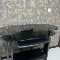 میز تحریر و کار حرفه ای شیشه سکوریت دودی