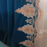 پرده پذیرایی آبی فیروزهای بسیار زیبا و شکیل|پرده، رانر، رومیزی|اسلامشهر, شهرک واوان|دیوار