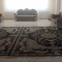 دو تخته فرش زیبا با طرح سیمرغ رنگ سرمه ای خوشرنگ