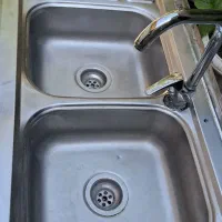 سینک دو لگنه و شیر اهرمی