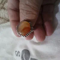 انگشتر عقیق سلیمانی نگین شش ضلعی