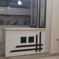 کابینت هایگلاس سفید + ویترین کاملا نو