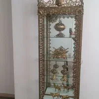 آینه وشمعدان برنجی ویترین ساعت دیواری گلدان|بوفه، ویترین، کنسول|قرچک, شهرک الحدید|دیوار
