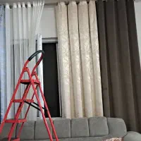 دو عدد بغل پرده جنس پتینه رنگ کرم