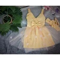 پیراهن مجلسی دخترانه همراه تل مناسب۱تا۲سال