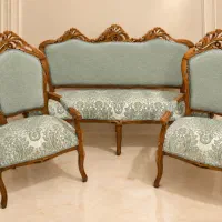 مبل استیل کلاسیک سلطنتی / ۹ نفره سبز زمردی