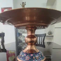 شیرینی خوری پایه دار مسی قلم کاری