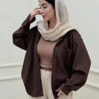 شومیز ترند  پفکی نگین دار وارداتی پخش دینا