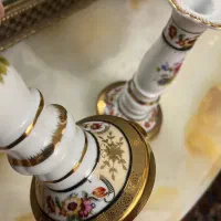 شمعدان آلمانی جفت، آبکاری طلا ، قدیمی و بسیار لوکس|کلکسیون اشیاء عتیقه|تهران, حکمت|دیوار