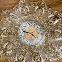 ساعت دیواری برنز نگین دار پرکار|ساعت دیواری و تزئینی|تبریز, |دیوار