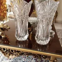 ۲عدد گلدان و ۲عدد میوه خوری کریستال فرانسه اصل