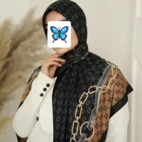 روسری ابریشم توییل دور دست دوز