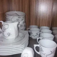 سرویس چینی توس ۵۸ تیکه  و فلاسک چای نو|ظروف سرو و پذیرایی|ارومیه, |دیوار