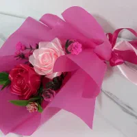 دسته گل روبانی