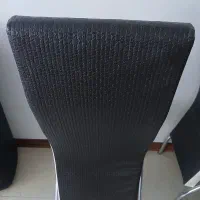 ۴عدد صندلی چرم پایه استیل کاملا سالم ودر حد نو|میز و صندلی غذاخوری|میانه, |دیوار