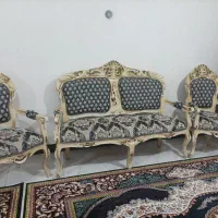 مبل استیل 9نفره چوب راش اصل|مبلمان خانگی و میز عسلی|ماهدشت, |دیوار