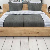 تخت خواب چوبی مدرن،چوب بلوط آمریکایی|تخت و سرویس خواب|تهران, گلستان (شهرک راه آهن)|دیوار