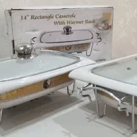 سوفله خوری چینی مستطیلی با پایه استیل نو وارمردار|ظروف سرو و پذیرایی|تهران, تهرانسر مرکزی|دیوار