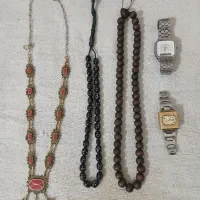 گردنبند ورشو و تسبیح و ساعت سیکو کلکسیونی