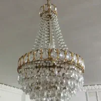 لوستر کریستالی برنجی