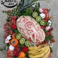 میوه آرایی شب یلدا، حکاکی هندوانه وکدو دسر ، کیک