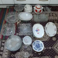 ظرف و ظروف شیشه بلور ملامین چینی عتیقه