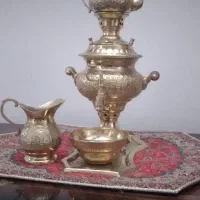 سرویس سماور زغالی برنجی قدیمی