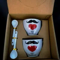 دوعدد فنجان (طرح قلب) آکبند مناسب (کادو ولنتاین)