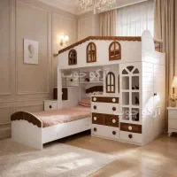 سرویس مجموعه تخت دوطبقه دو نفره نوجوان ۲ یک تک 90
